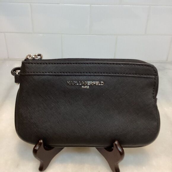 Karl Lagerfeld Leather Pouch Wristlet NWOT - Picture 1 of 10